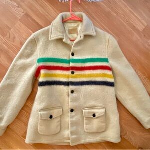 Hudson Bay Cream Striped Pea Coat